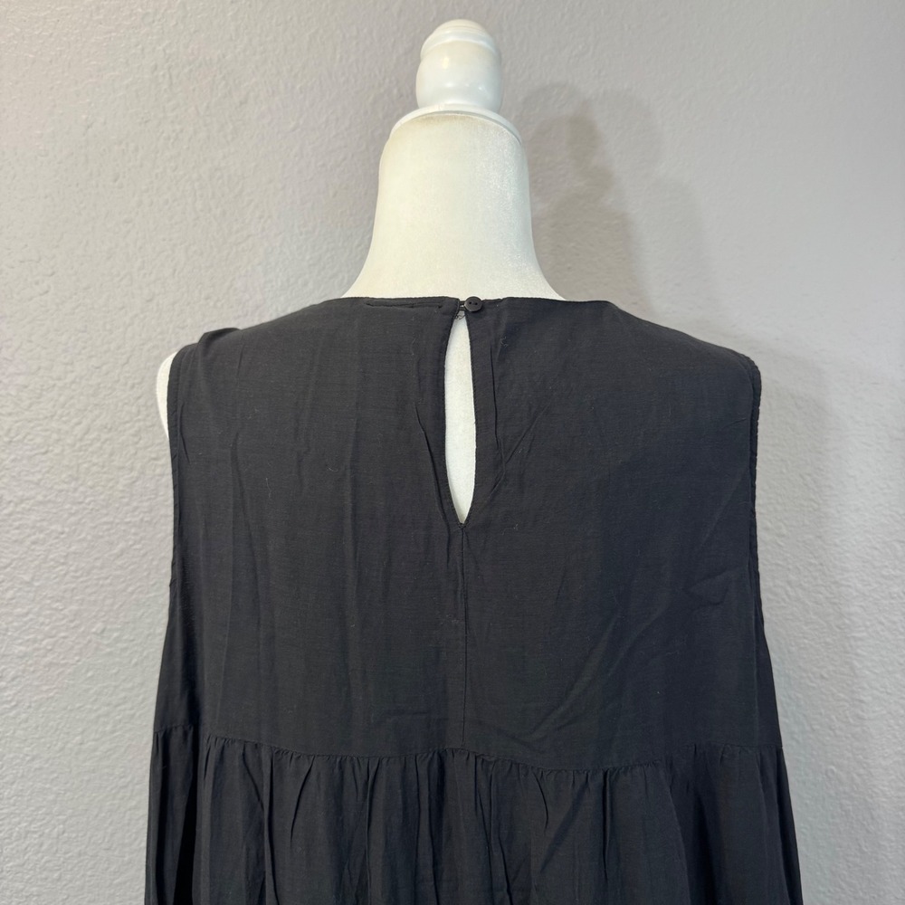 Samant Chauhan Anthropologie Size 20W Black Embroidered Tiered Maxi Dress - Picture 13 of 13